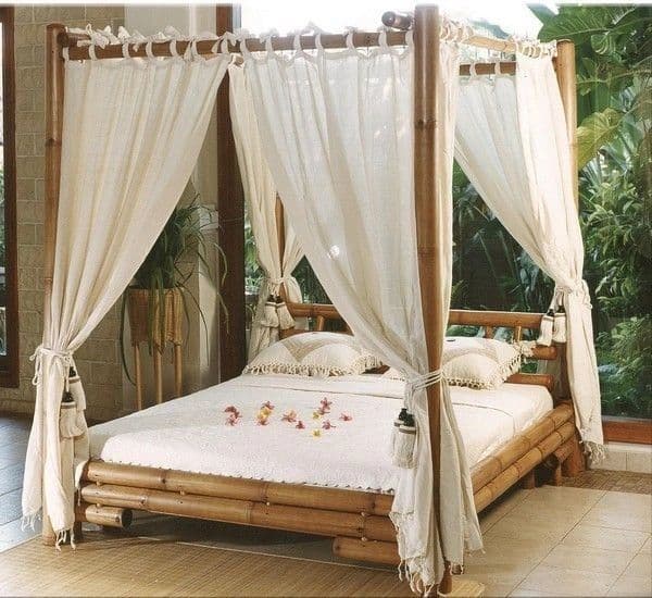 Whitfield 4 Poster Bed — handcrafted bamboo furniture made in Jamaica by Bamboo Factory Store